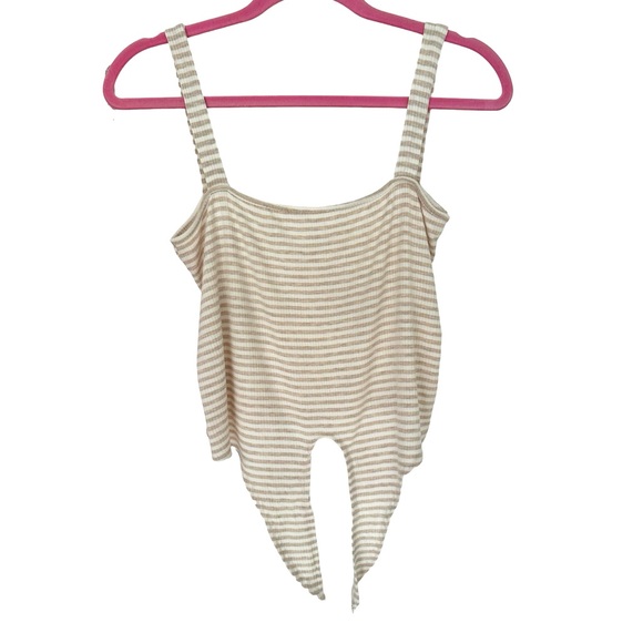 Caution To The Wind Stripe Tie-front tank - Picture 2 of 6